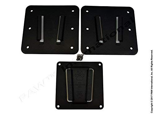 PAW International Black 3 Piece Set, 2 Black Wall Mounts, 1 Black TV