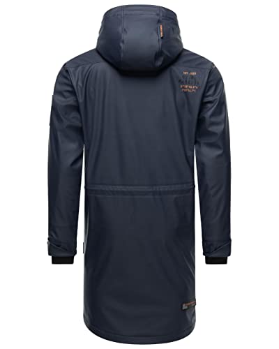 STONE HARBOUR warmer Regenponcho gefütterter Regenmantel wasserdicht mit innenliegendem Tragegurt und geschweißten Nähten Verdaan Navy Gr. XXL