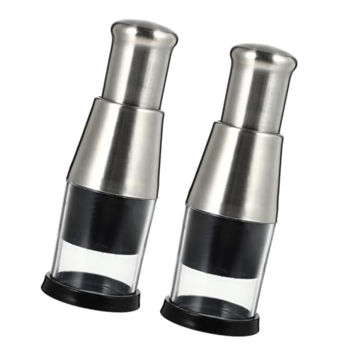SKISUNO 2Pcs Stainless Steel Garlic Mincers Multi-function Kitchen Masher Compact Household Pressers for Mincing Garlic Ginger Nuts and More Easy to Clean Portable Cooking Tool