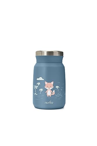 Nuvita 4472 | Termo para Alimentos Calientes y Fríos | Contenedor Térmico para Alimentos Calientes | Contenedor para Comida de Bebés | Porta Alimentos Térmico para Niños | Powder Blue