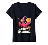 Photo Gallery donna halloween fenicottero rosa strega felice infestante donne bambini ragazza maglietta con collo a v Photo Gallery donna halloween fenicottero rosa strega felice infestante donne bambini ragazza maglietta con collo a v