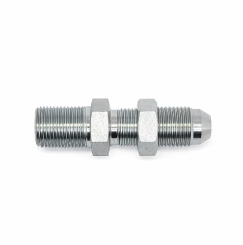 AF 2706-06-06-3/8 Male Pipe (.675''-18 Threads) X 3/8 Male JIC 37 Degree Flare (9/16''-18 Threads) Bulkhead