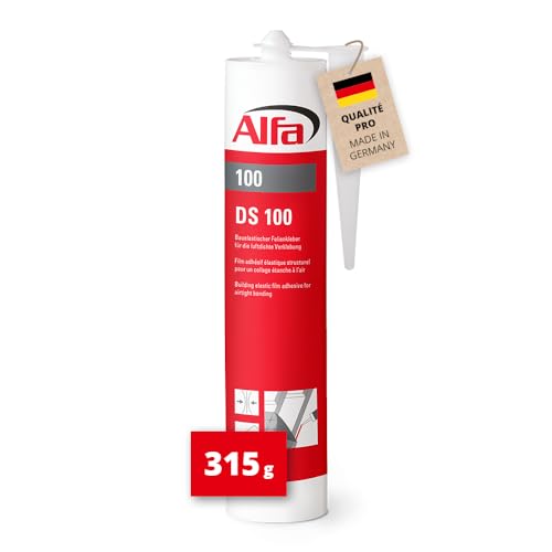 100 ALFA DS - Colle d'étanchéité, 8 pièces, 315g, pour pare-vapeur - intérieur/extérieur, colle hermétiquement tous les chevauchements de film et écrans