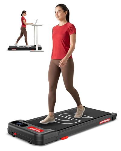Image of Sparnod Fitness STH-3001 Walking Pad for Home Use, 2.5 HP Motor 1-6 km /h Speed, Manual Incline 2 Levels, LED Display for Time, Distance, Speed & Calories, Compact Treadmill, 90kg Max Weight