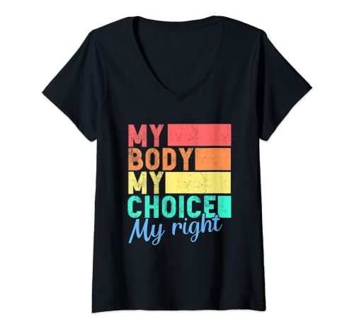 Mujer My Body Choice Mujeres Derecho Aborto Derechos Reproductivos Camiseta Cuello V