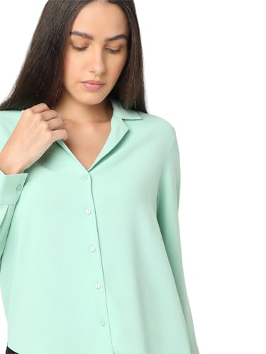 Image of VERO Moda Women's Polyester Solid Regular Fit Shirt
