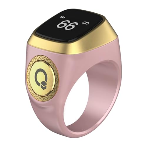 Image of Smart Tasbih Zikr Ring, 20mm Muslim Digital Azan Alarm Clock, Tasbih Counter Smart Ring (Pink)