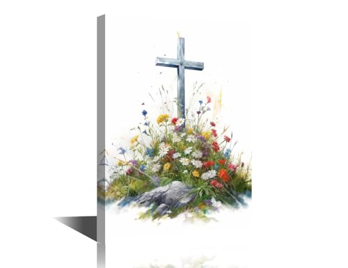 Peinture murale de la croix catholique TISHIRON tableau sur toile de Pâques pour salon 61x91 cm
