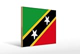 mrdeco Holzschild 30x40cm Flagge St. Kitts & Nevis Saint Kitts Holz Schild