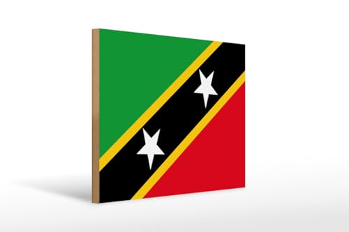 mrdeco Holzschild 30x40cm Flagge St. Kitts & Nevis Saint Kitts Holz Schild