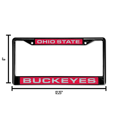 image for Rico Industries NCAA Ohio State Buckeyes Black Black Laser Cut Chrome 