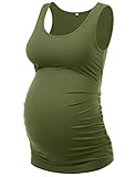 Maternity Shirts for Women Maternity Tank Tops for Pregnancy Plus Size Maternity Clothes (Army Green,XL)