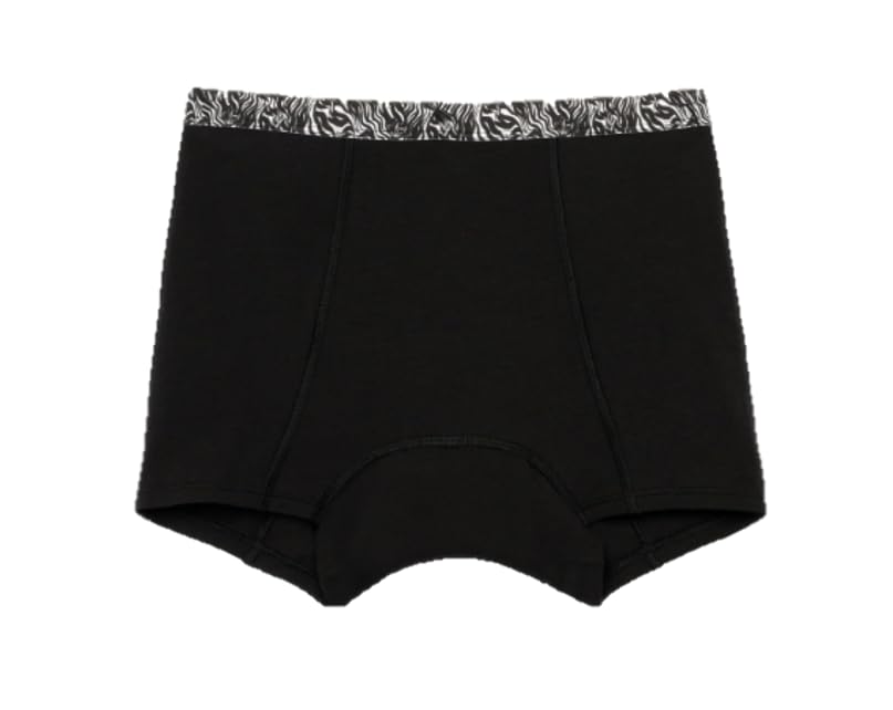 Thinx Teens Period Underwear Overnight Boyshort Period Panties for Teens Holds Up to 12 Regular Tampons Leakproof Reusble and Controls Odor Black Large