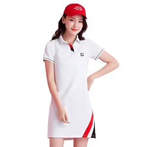 Hhwei Dames revers korte mouw jurk Golf Tennis oefening workout jurk vocht wicking voor dagelijks gebruik