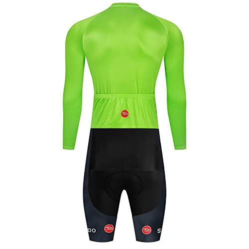 Men\'s Cycling Jersey Set Skinsuit One Piece Bike Shirts Triathlon Suit Bicycle Shorts with Gel Padded