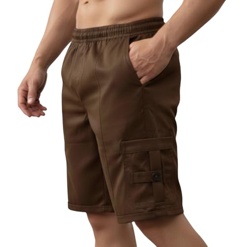 Image of NINQ Men's Half Cargo Shorts Featuring a Slim Yet Relaxed fit, Designed for Comfort. Stylish Casual Shorts with Functional Pockets, Perfect for Casual wear.