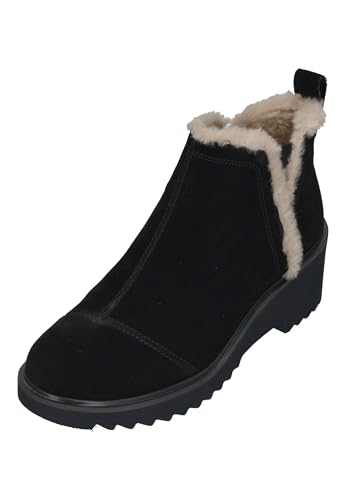 Image of TOMS Women's Maude Wedge Boot, Leather Upper, OrthoLite Insole, Side Zip, Lightweight