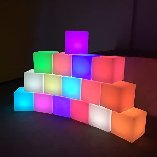 Mr.go 10-Inch Rechargeable Led Cube Light W/Remote, 16 Rgb Colors & Dimmable Led Cube Lamp Night Light Mood Lamp, Ideal Ambient Decorative Lighting, Cordless & Waterproof For Indoor Outdoor Use #TOP6