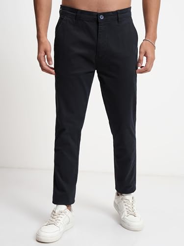 Image of Highlander Men's Slim Fit Formal Trousers | Ankle Length |Smart Trousers for Men | Chino Trousers for Men|Elegant Design | Comfortable Fabric for Daily Work & Formal Occasions