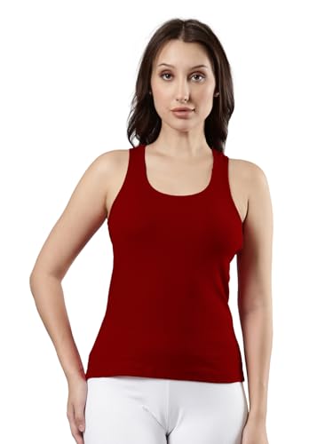 Image of Femmora Body Hugging Waist Length Camisole, Solid, Soft and Comfortable Cotton Fabric with Racer Back, for Women,Pack of 1