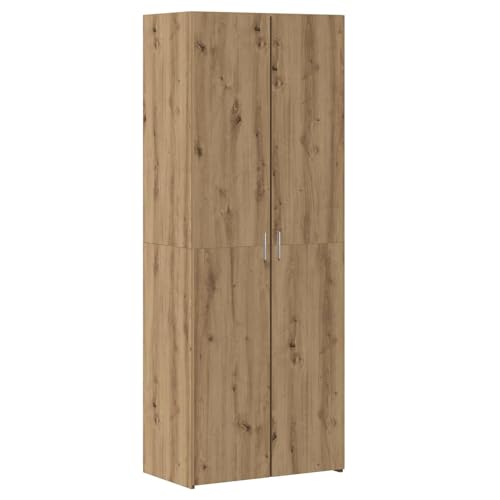 Image of LoogCape High Quality Artisan Oak Highboard 70 x 42.5 x 185 cm with Lots of Storage Space, 2 Doors, 5 Shelves, Ideal for Living Room, Dining Room, Office, Hallway, Bedroom, Kitchen and Entrance Area