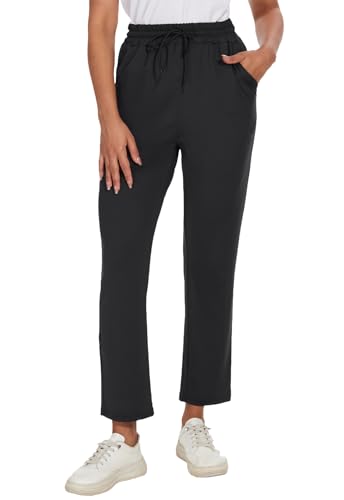 BATHRINS Women's Lightweight 7/8 Casual Pants 4-Way Stretch Ankle Sweatpants with Deep Pockets for Workout