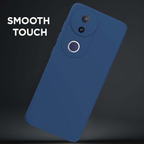 Image of Outlouders Back Cover for Vivo T4R 5G / Vivo V50e 5G / Vivo V50 5G | Camera Protection | Durable Soft Matte Silicone Bumper Case (Blue)