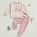YINGISFITM Toddler Boy Girl Outfit Long Sleeve Golf Cart Sweatshirt + Jogger Pants Sets Baby Boys Girls Fall Winter Clothes (Pink-Golf Cart, 2-3T)