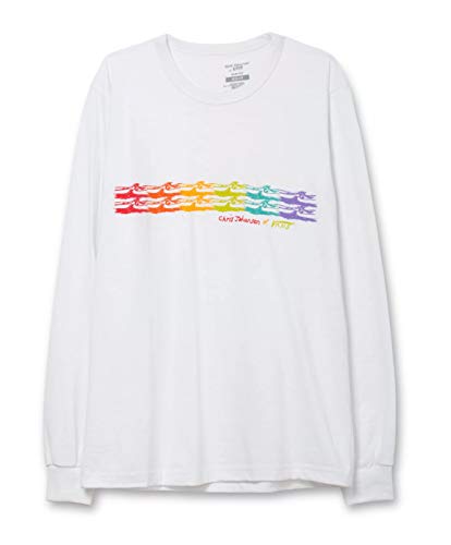 Marca: Vans Vans X Chris Johanson Wave - Maglia a maniche lunghe, colore: Bianco vintage, bianco, M