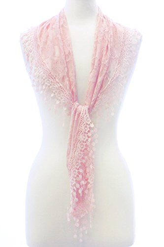 L Lace Scarf Womens Elegant Chiffon Embroidered Fashion Tassels Many Styles2