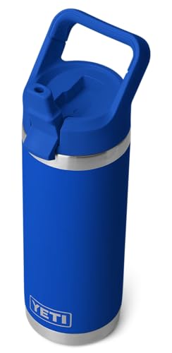 YETI Rambler C Straw Bottle, Stainless Steel Vacuum Insulated Bottle with Leakproof Straw Cap, Royal Blue, 18 oz (532 ml) option