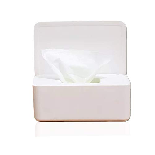 TRAMILY Boîte de Rangement pour mouchoirs, Grande capacité,de lingettes humides,boîte de Distributeur de avec Couvercle scellé rectangulaire pour la,la Salle de Bain,la Cuisine,la Chambre-Blanc