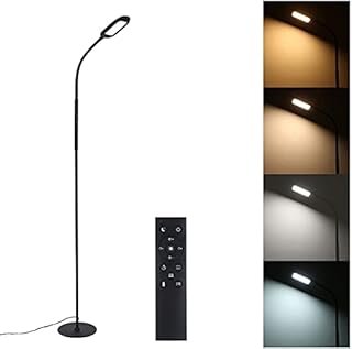 Led Floor Lamp Remote & Touching Control 4 Colour Temperatures with Stepless Dimmable for Bedroom Living Room Office Black