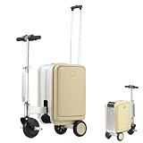 ALSUP Equipaje De Mano Eléctrico 20l Maleta Inteligente Patinete, Ruedas Duraderas Antideslizantes, Estructura Resistente, Cerradura TSA, Batería Extraíble Y Puerto USB, para Viajes Negocios Yellow