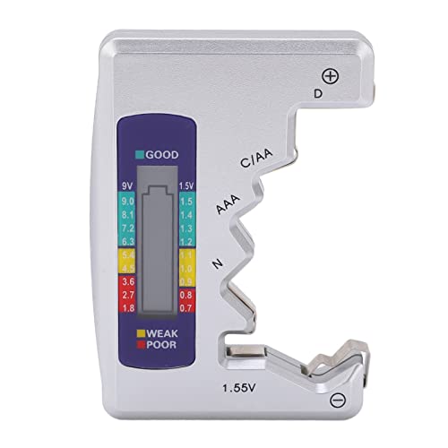Digital Battery Tester Checker, Accurate Screen Display, Clear to Read, Easy to Carry, with Application for D, AA, AAA, N, Button Cell Batteries