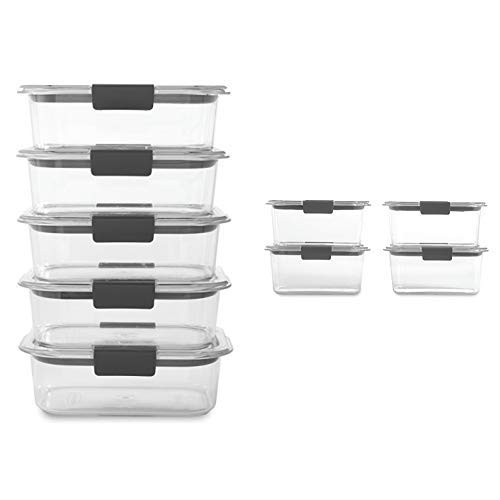 Rubbermaid Brilliance 3.2 and 4.7 Cup Food Storage Container Set,...