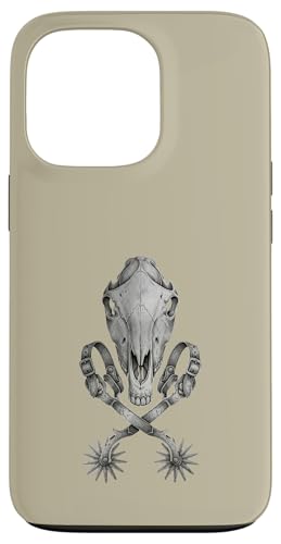 Western Skull Spurs Crossed Cowboy Gear �r���e�[�W���C���A�[�g �X�}�z�P�[�X iPhone 13 Pro �p