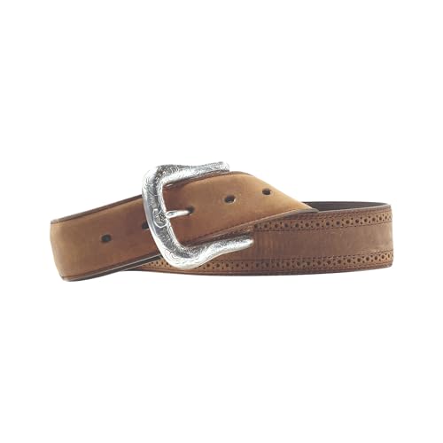ARIAT Men's Distressed Leather Small Hole Trim Belt, Brown, 34