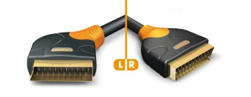 Hicon Ergonomic Scart Cable OFC 21POL gewinkelter Conector | Hie de sasc