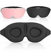 AMAZKER Sleep Eye Mask for Men Women, 3D Contoured Cup Sleeping Mask & Blindfold, Concave Molded ...