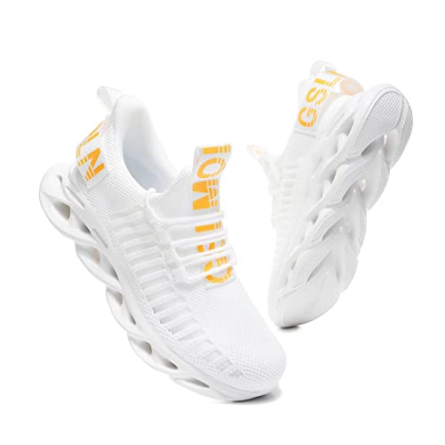 Gslmoln Spring Summer Running Shoes Fashion Mesh Ultra Lightweight Sport Gym Sneaker Mens Slip-On Casual Shoes For Walking White Size 6.5 #TOP4