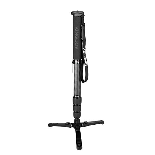 Carbon Fiber Camera Monopod Tripod, Papaler MP4208 65"/165cm Video Monopod Alpenstock with Detachable Three Feet Support Stand for Canon Nikon Sony DSLR and Video Camcorder Ballhead