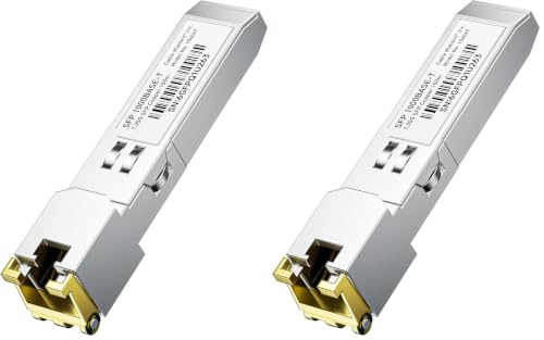 Image of Cable Matters 1000BASE-T Gigabit SFP to RJ45 Copper Transceiver,100m 2-Pack | Ethernet Transceiver Module, Compatible with Cisco, Ubiquiti, TP-Link, Netgear, MikroTik and Supermicro Equipment