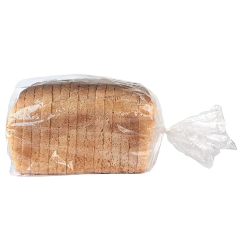 Bread Poly Bags,100 Pack 18x4x8 Inches Bread Loaf Packing Bags with 100 Free Twist Ties,Clear Thick Gusseted Grocery Bakery Bags (Large-8x4x18)