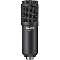 Tascam Dynamic Microphone for Broadcast Microphone for Professional Podcasting and Live Streaming (TM-70), Black