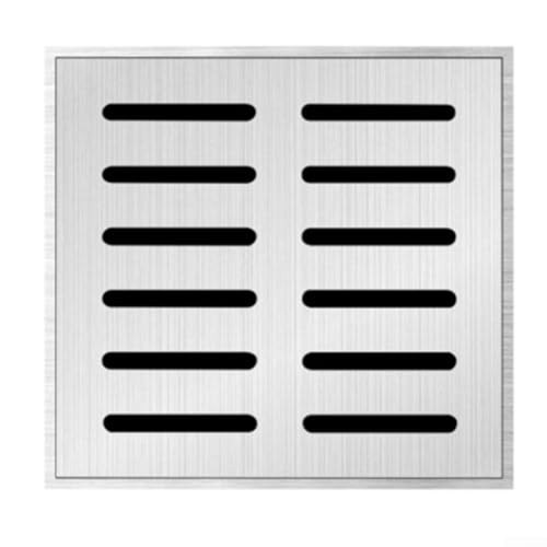 Copertura per pozzetto da incasso, griglia di scarico in acciaio inox, copertura per drenaggio esterno, per vialetti stradali, parcheggi stradali, fosse, colore argento (200 x 200 x 20 x 2 mm)
