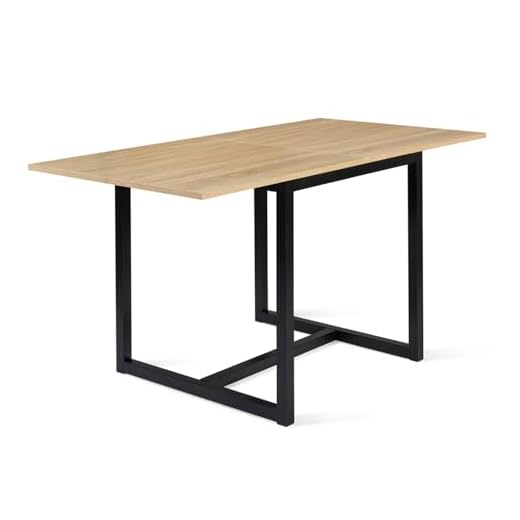 IDMarket - Table à Manger Extensible Rectangle Detroit 4-8 Personnes Design Industriel 80-160 cm