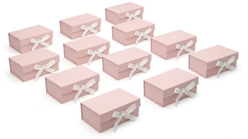 Image of Awestuffs Premium Pink Gift Boxes for Gift Packaging, Reusable Decorative Gift Boxes (23 x 16 x 10 cm) for Hampers, Weddings, Birthdays, Return Gifts & Corporate Gifts (Pack of 12)