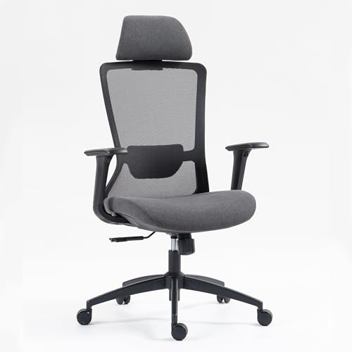 Premium Ergonomic Office Chair with Dynamic Lumbar Support, Adjustable Headrest, W-Shaped Seat Cushion, Breathable Wide Mesh Back & Seat Depth Adjustmen –Ultimate Comfort for All-Day Sitting (Black)