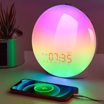 Cadrim Sunrise Alarm Clock,Wake up Light, White Noise Machine, 22 Natural Sounds & Snooze Function